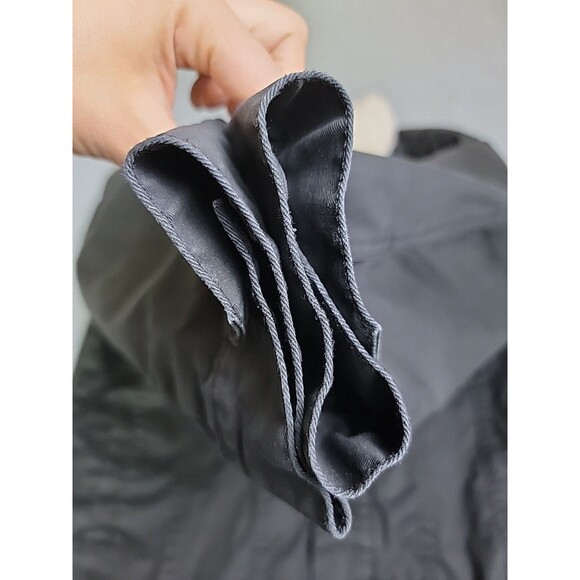 Indigo Star Jacket Mens M Black Sherpa Lined Button Pockets Heavy Trucker Waxed - Picture 6 of 13